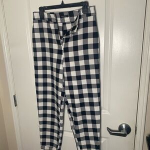 Nasty Gal Black and White Checkered Straight Leg Pants
